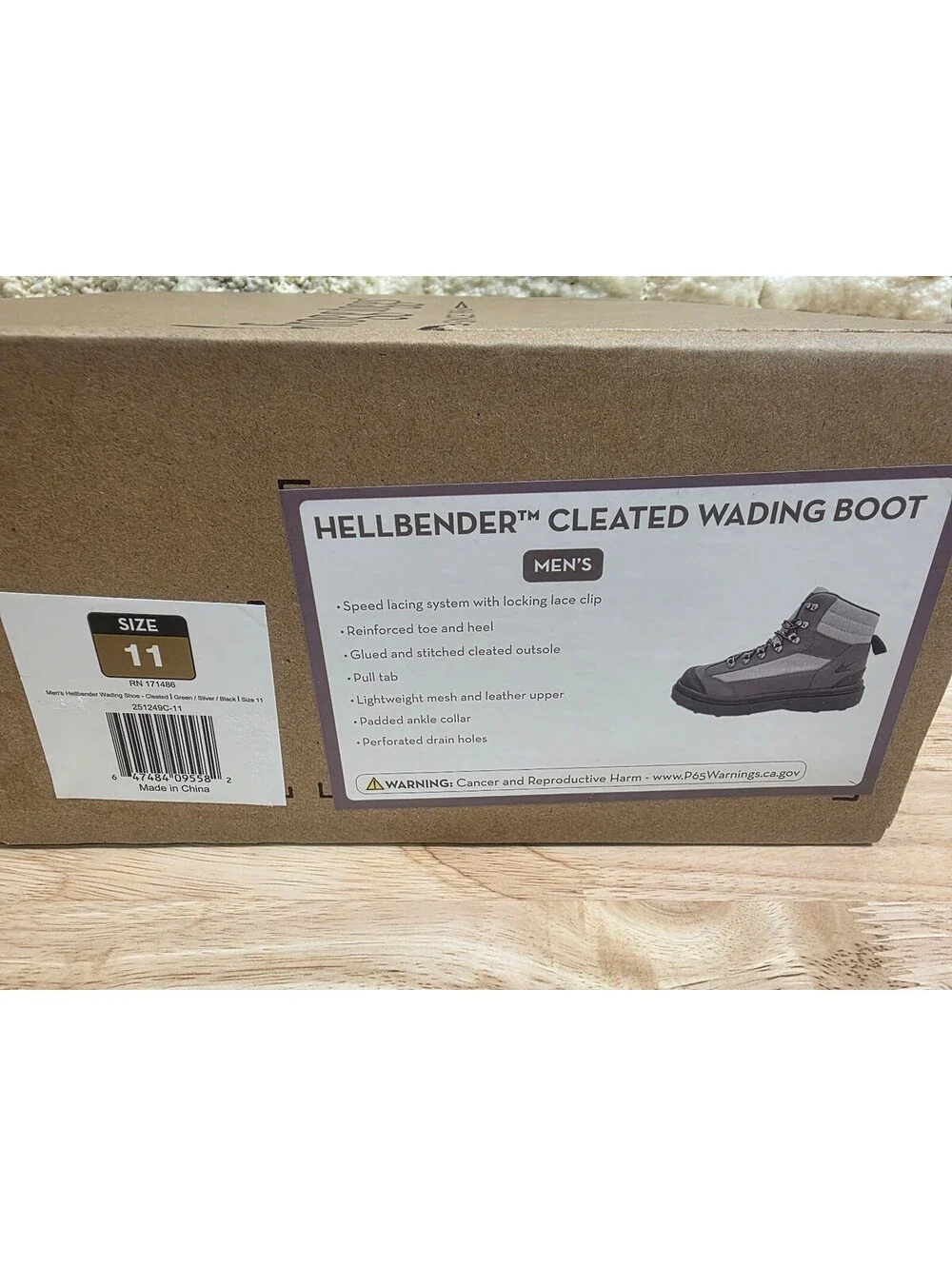 FROGG TOGGS MEN’S HELLBENDER FISHING WADING BOOT CLEATED SOLE SIZE 11